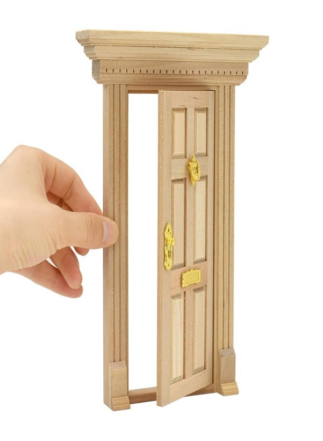 iLAND Dollhouse Door on 1:12 Scale, Miniature Door w/Handle & Knocker (Neoclassical Mini Door) - Image 1
